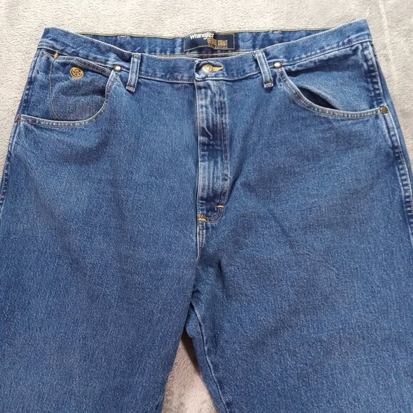 Wrangler Jeans Men 40x32 George Straight Cowboy Cut Relaxed Blue Denim Tapered - Picture 5 of 12